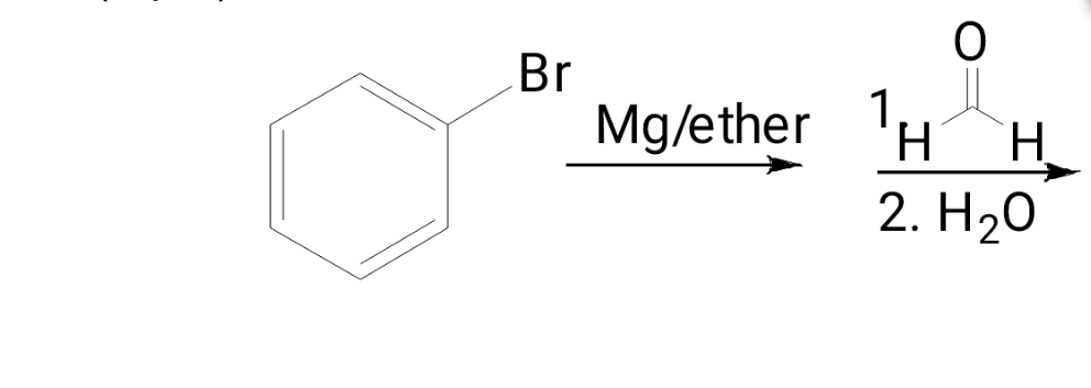 Br
O
H H
2. H₂0
Mg/ether 1