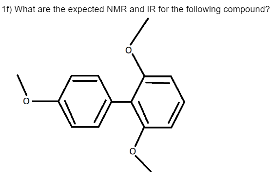1f) What are the expected NMR and IR for the following compound?