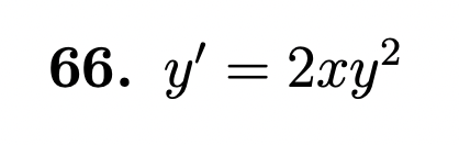 66. y' = 2xy²