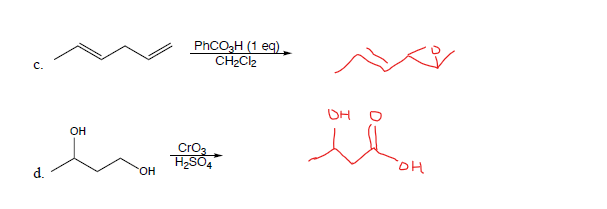 c
d.
OH
OH
PhCO₂H (1 eq),
CHgCl2
CrO3
H₂SO4
almon