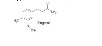 H₂C
о
CH3
Zingerol
OH
H
CH3