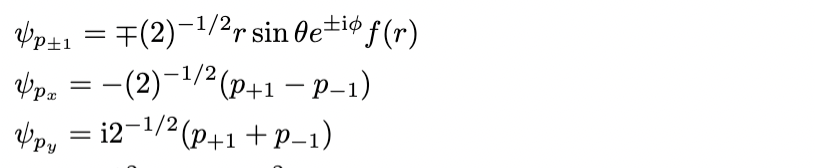 p+1 = F(2)-¹/2r sin letio f(r)
Yp₂ = −(2)−¹/² (p+1 − P−1)
i2-1/2 (P+1+p-1)
Py
=