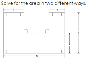 Solve for the area in two different ways.
12
