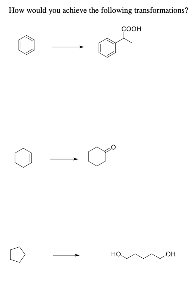 How would you achieve the following transformations?
COOH
HO.
OH