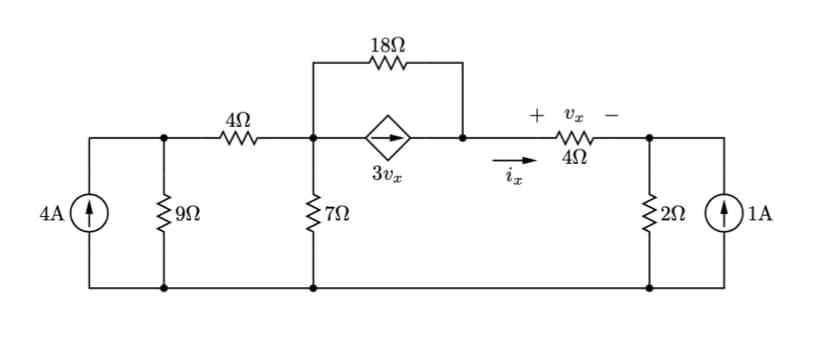 4Α
www
*9Ω
4Ω
Μ
Α
ΖΩ
18Ω
30x
ἰπ
+ Ug
4Ω
ww
· 2Ω
|1Α