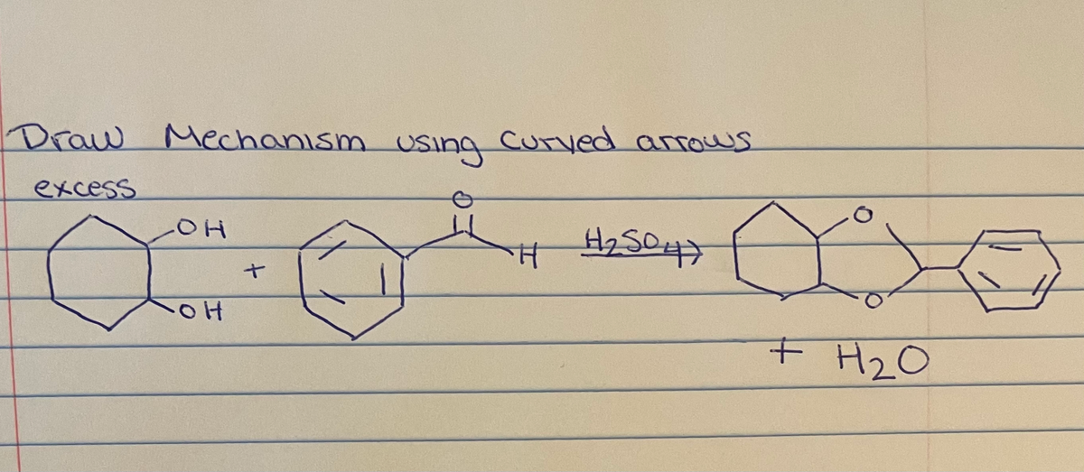 Draw Mechanism
using
CUTved arrows
excess
OH
+ H2O
