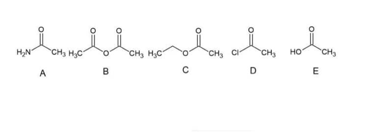 H2N
CH3 H3C
CH3 H3C
CH3 Cl
CH3
но
CH3
A
B
C
D
