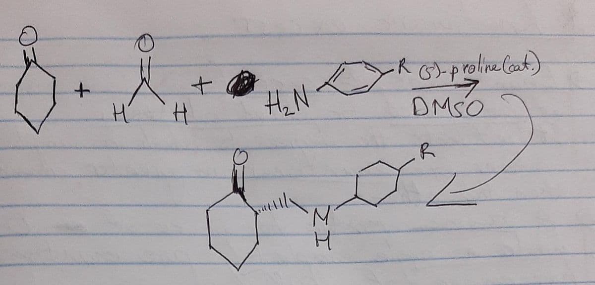 요
H
H
+
H₂N
<_>R (s)-proline (cat.)
DMSO
ZI
H
R
2