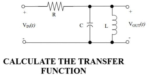 ww
+
R
VIN(t)
C
L
VOUT(t)
ــة
CALCULATE THE TRANSFER
FUNCTION