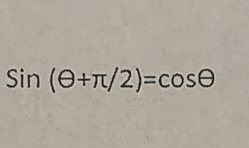 Sin (+π/2)=cose