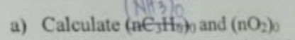 Nit 30
a) Calculate (nE3H) and (nO2)