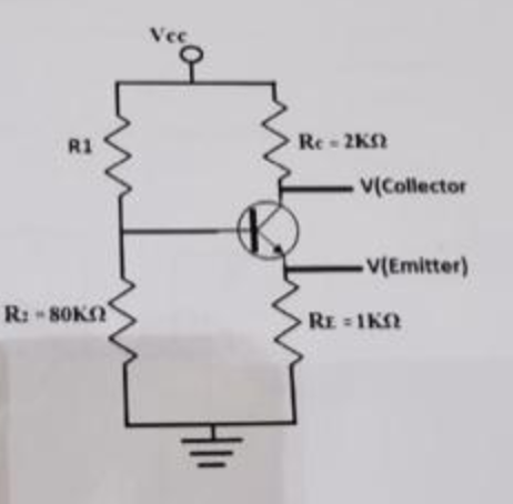 R1
R: -80KN
Vee
Re-2KS
V(Collector
-V(Emitter)
RE = 1K0