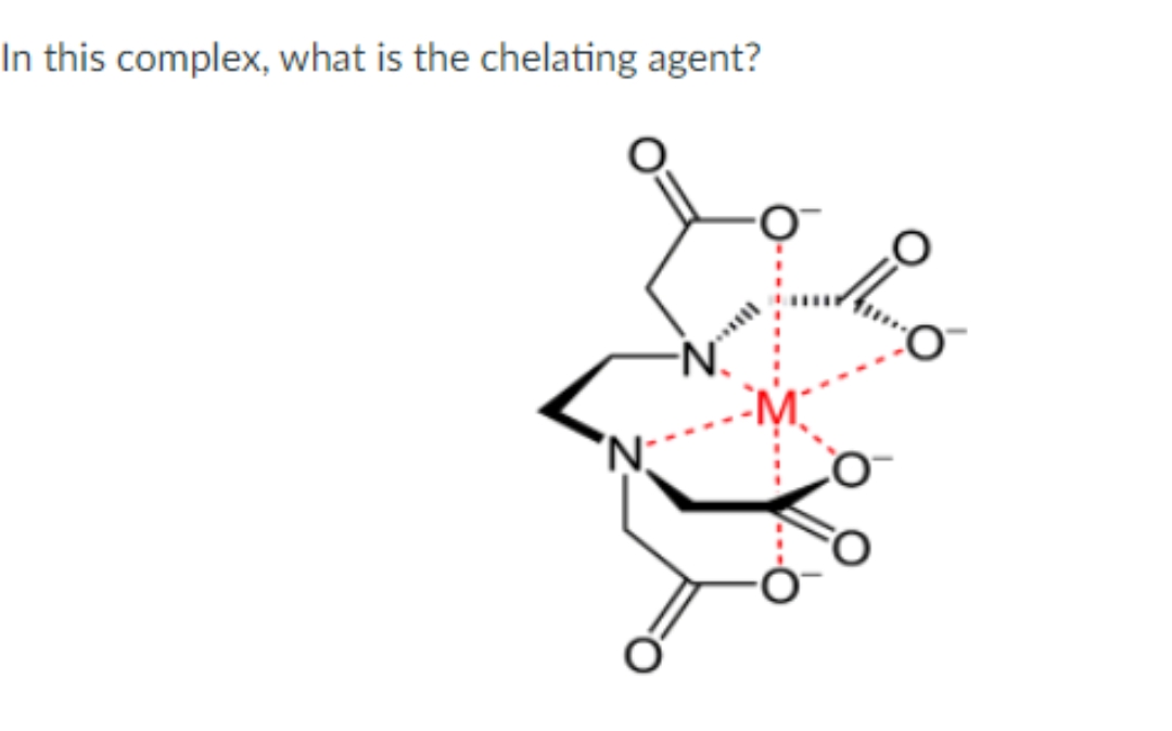 In this complex, what is the chelating agent?

