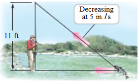 11 ft
Decreasing
at 5 in./s