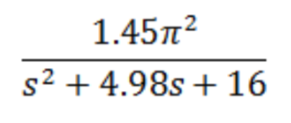 1.45π²
S
s² + 4.98s + 16