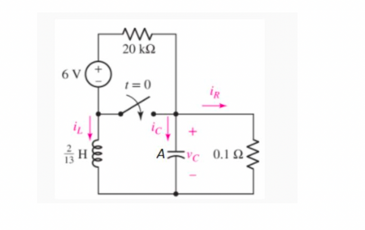 6V
iL
H
23
20 k2
t=0
+
iR
AV 0.12.
VC