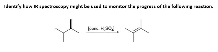 Identify how IR spectroscopy might be used to monitor the progress of the following reaction.
[conc. H,SO,]
