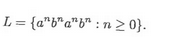 L= {a"b"a"b":n>0}.