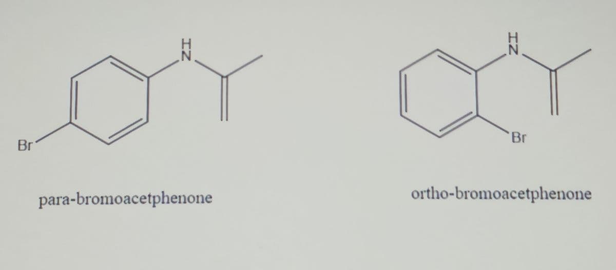 Br
IN
IN
Br
para-bromoacetphenone
ortho-bromoacetphenone