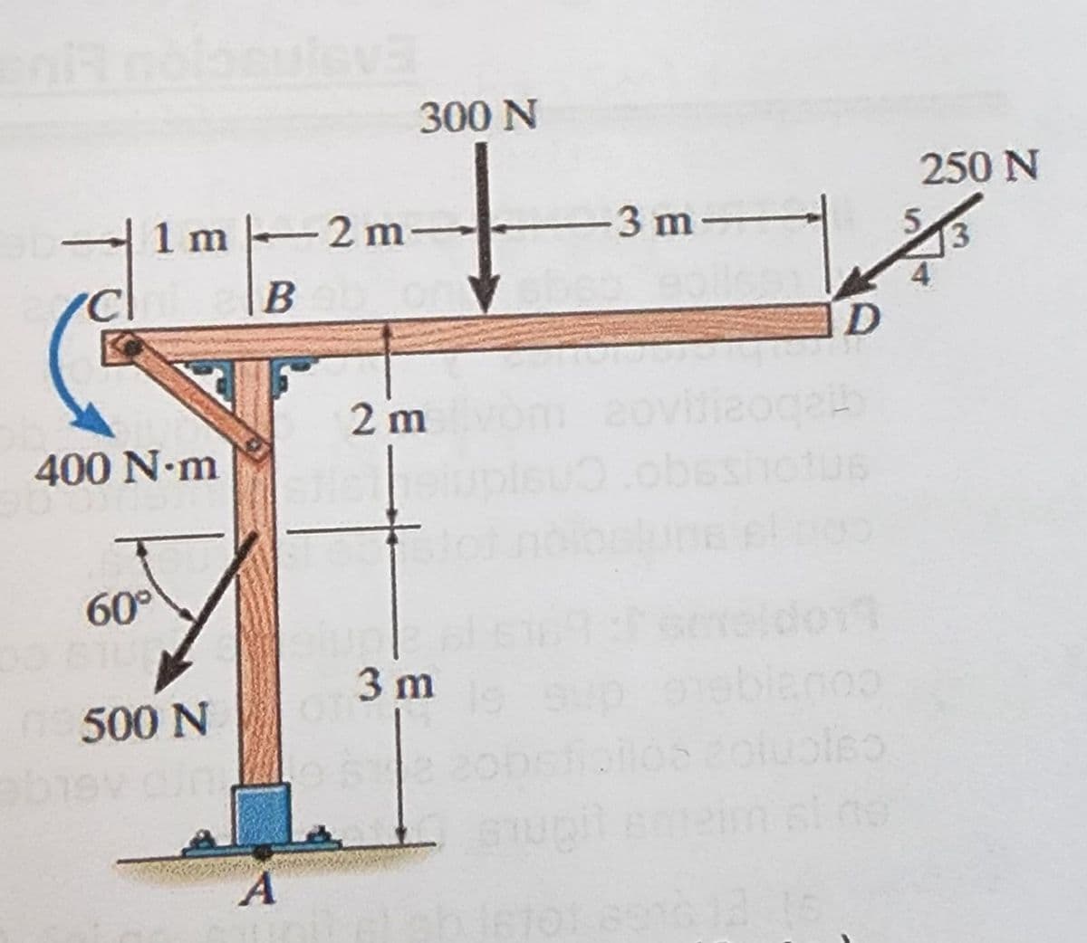 1m 2m
400 N•m
60°
09500 N
Be
A
300 N
↓
2 m
3 m
-3 m-
ebe:
D
160
250 N