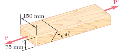 150 mm
P
75 mm
30°
P'