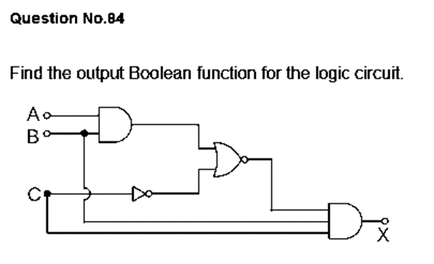 Question No.84
Find the output Boolean function for the logic circuit.
Ao
Bº
Di