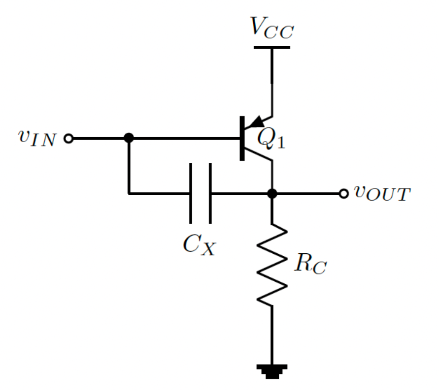 Vcc
J
VIN O
Q1
o VOUT
Cx
RC
