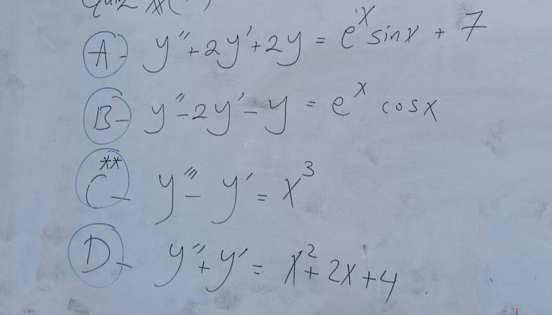 ④y "+ay + 2y = e' sinx .7
⑰y = 2y²=y - e² cosx
**
3
y² y=x²
D+ y²y = x+2x²+4