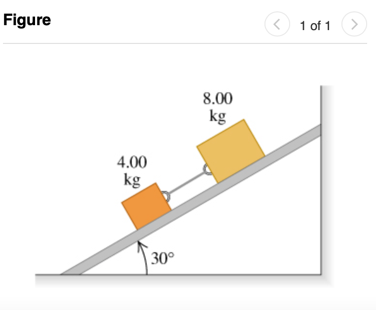 Figure
1 of 1
8.00
kg
4.00
kg
30°
