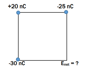 +20 nC
-25 nC
-30 nC
Enet = ?
