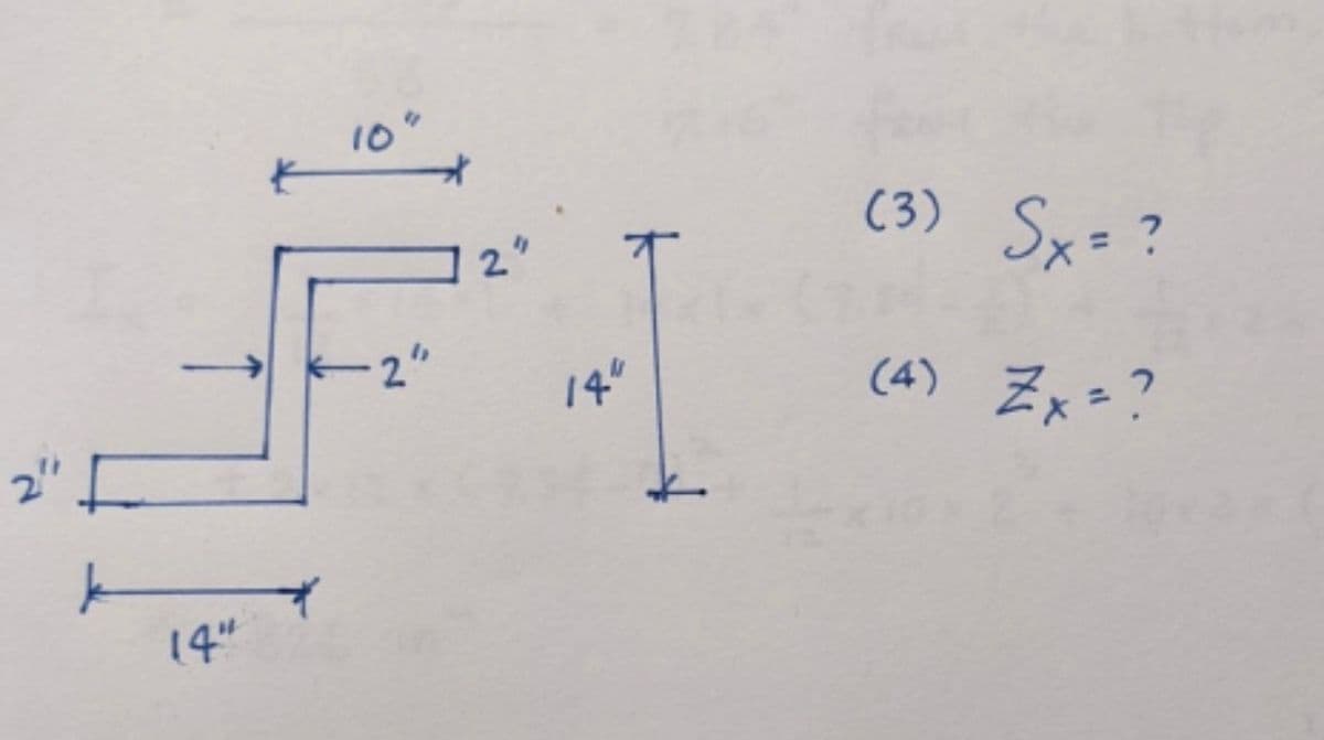 14"
10%
-2"
12"
14"
(3) Sy=?
(4) zx=?