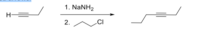 H ===
1. NaNH2
2.
CI