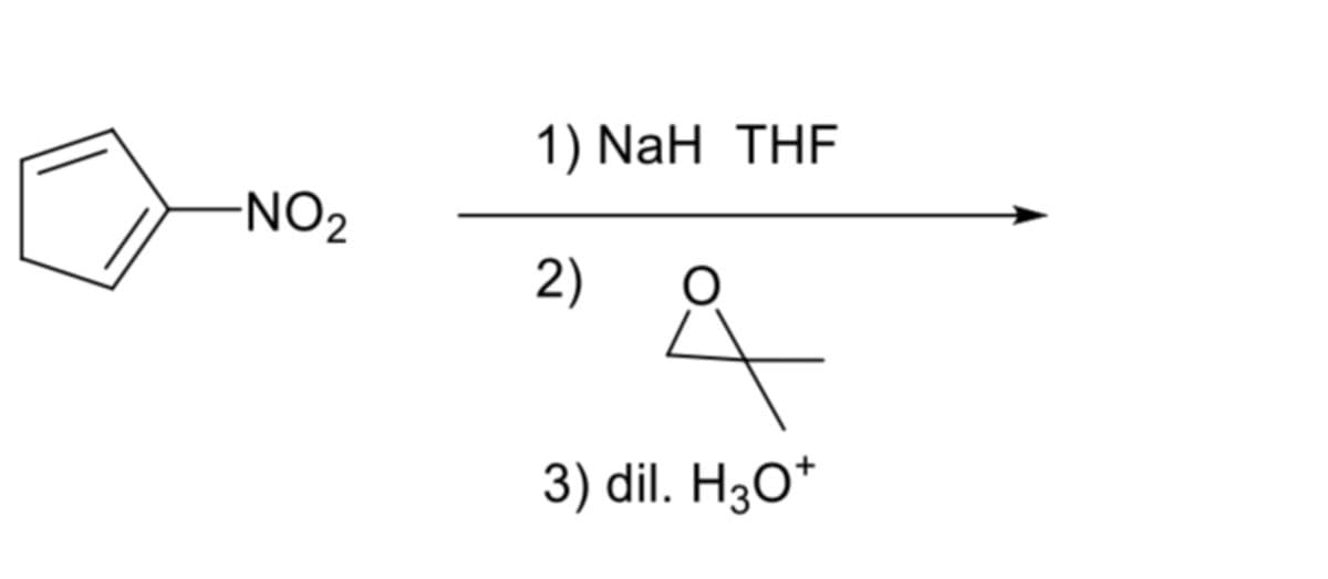 NO₂
1) NaH THF
2)
of
3) dil. H3O+