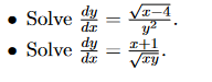 dy
Solve da
319-319
Solve dy
=
dx
x-4
x+1
xy