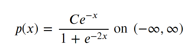 p(x)
=
Се-х
1 + e−2x
on (-∞0, ∞0)
