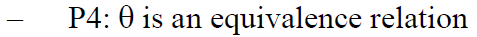 P4: 0 is an equivalence relation
