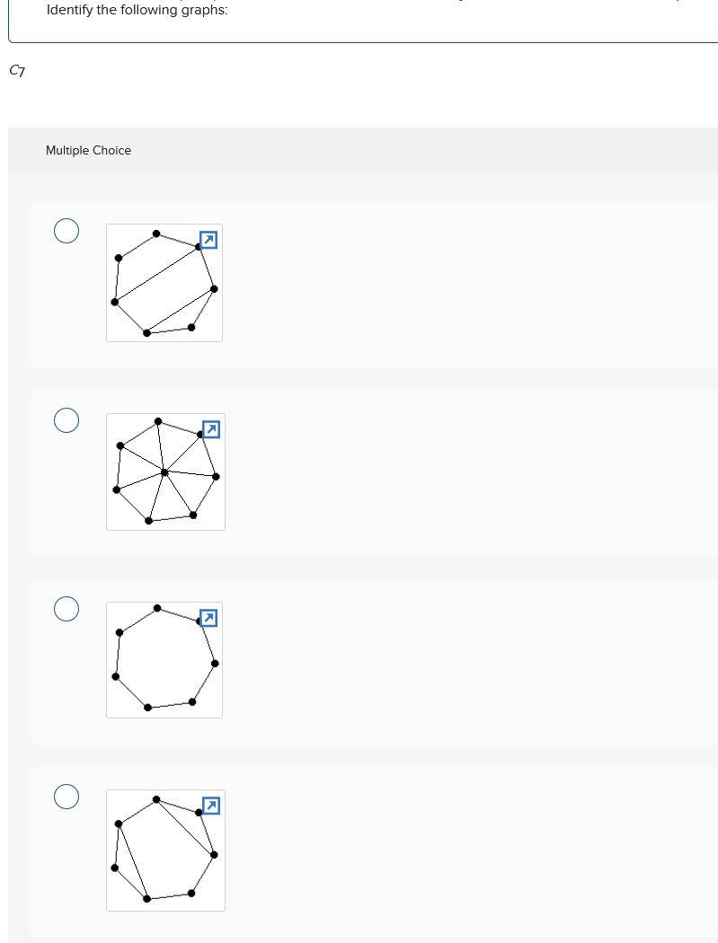 C7
Identify the following graphs:
Multiple Choice
о
☑