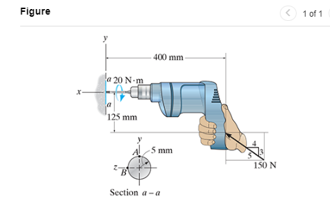Figure
x-
a 20 N-m
125 mm
-400 mm-
-5 mm
Section a-a
5
150 N
<
1 of 1