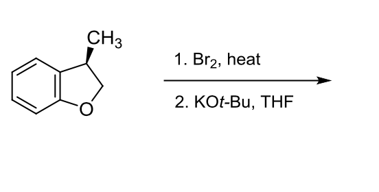 CH3
1. Br₂, heat
2. KOt-Bu, THF