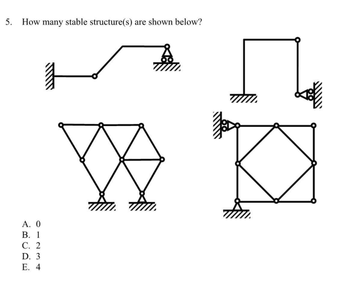 5. How many stable structure(s) are shown below?
A. 0
B. 1
C. 2
D. 3
E. 4
1