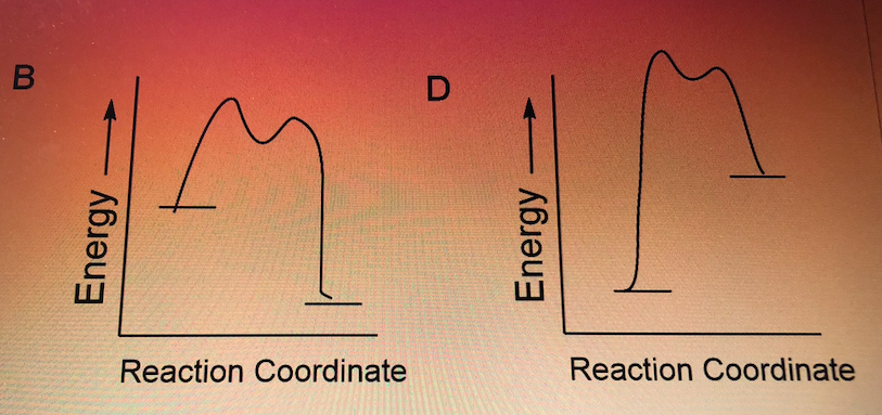 B
Energy
Reaction Coordinate
D
Energy
Reaction Coordinate