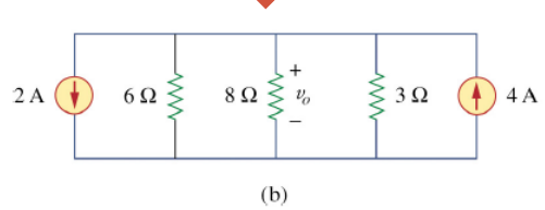 2Α
6Ω
www
8 Ω
Μ
(b)
T
3 Ω
4A