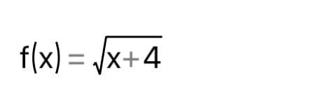 f(x)=√x+4
